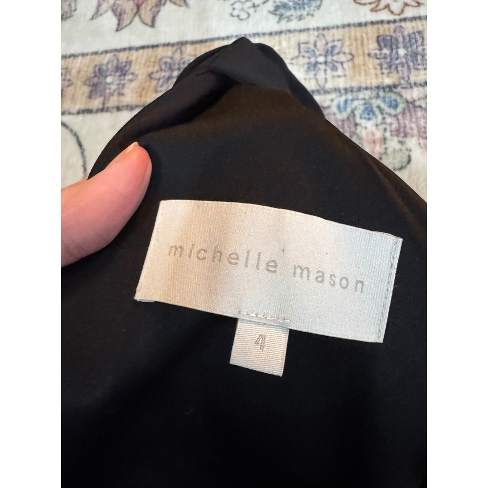 Michelle Mason Black Plunge Open Back Draped Jumpsuit Sz 4 Luxury Designer Rare - Picture 3 of 8